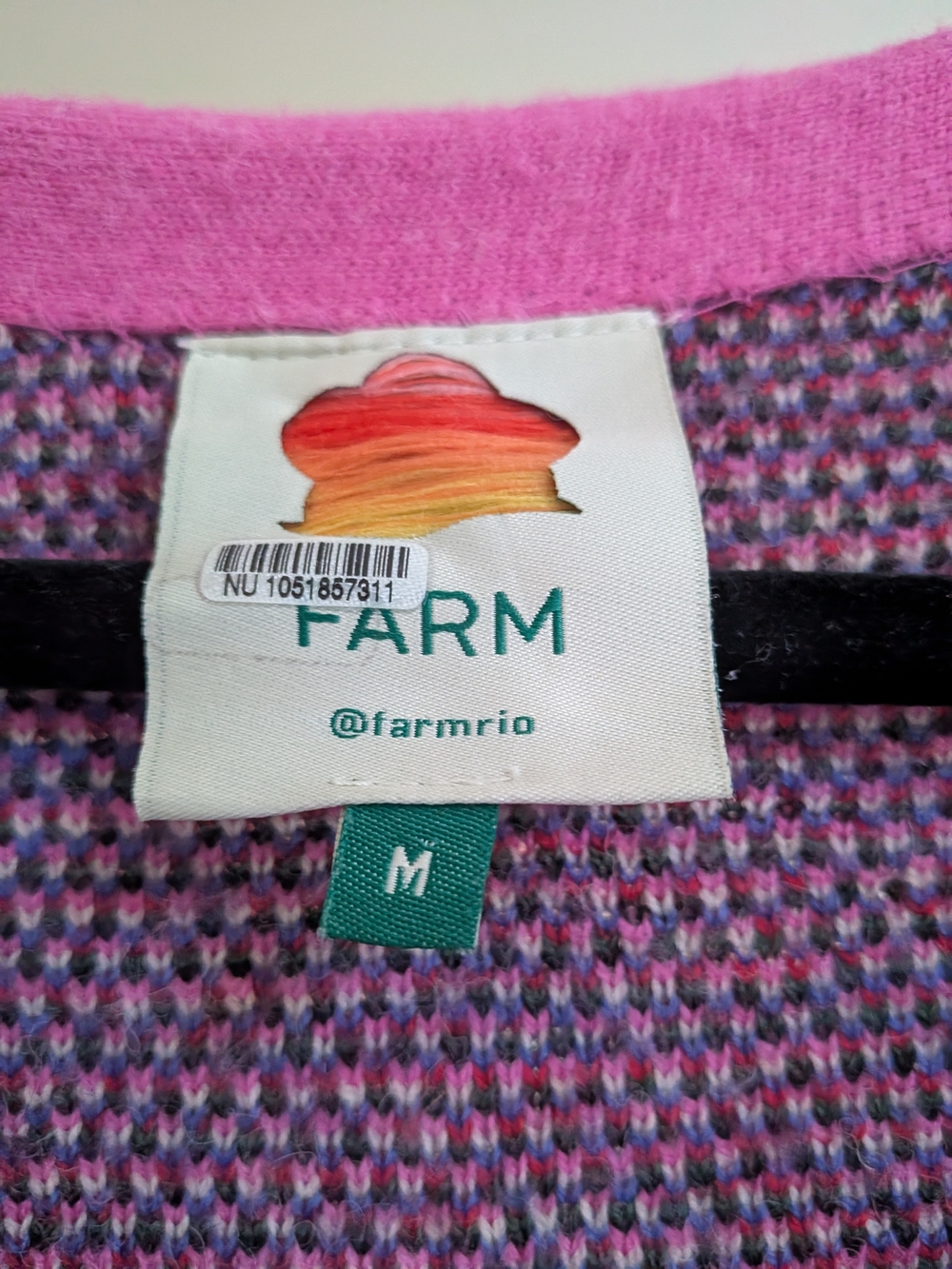 Farm Rio Pink Apple Snake Print Knit Wrap Dress, M - Picture 4 of 5